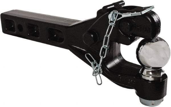 Buyers Products - 12,000 Lb Capacity, 15.52" Long, 2" Shank, Pintle Hook Hitch Drawbar with Ball - Vehicle Class Unrated, 9/16" Ball Hole Diam, 2" Ball Diam - Best Tool & Supply