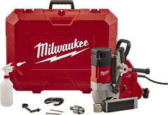 Milwaukee Tool - 1-5/8" Chuck, 5.125" Travel, Portable Electromagnetic Drill Press - 470-730 RPM, 13 Amps, 2.3 hp, 1750 Watts - Best Tool & Supply