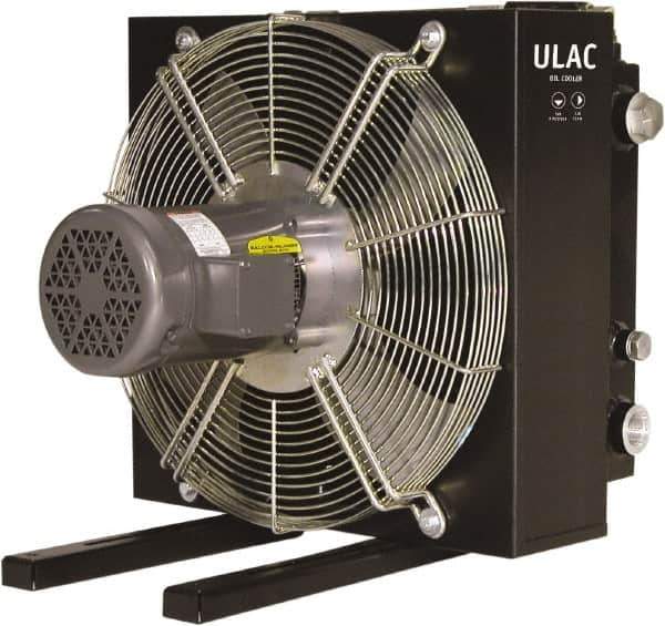 Parker - 1" SAE O-Ring Boss, 1 Fan Mount, Liquid-To-Air Aluminum Brazed Process Equipment Heat Exchanger - Oil Cooler, Ethylene Glycol/Water Mixture Cooler, 24" High x 22.8" Wide x 22.2" Deep, 1,560 BTU/Hr, 250°F Max - Best Tool & Supply