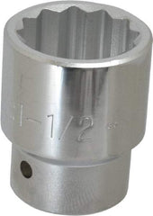 Proto - 1-1/2", 1" Drive, Standard Hand Socket - 12 Points, 2-3/4" OAL - Best Tool & Supply