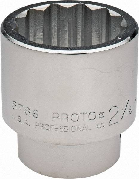 Proto - 2-1/16", 1" Drive, Standard Hand Socket - 12 Points, 3-1/2" OAL - Best Tool & Supply