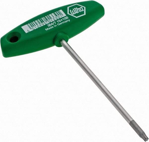 Wiha - T15 Torx Key - T-Handle, 100mm Length Under Head - Best Tool & Supply