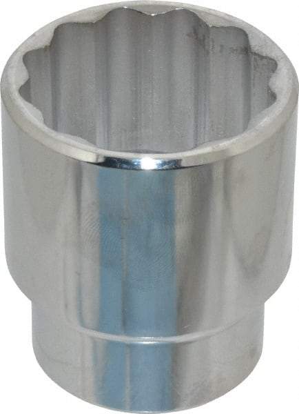 Proto - 1-1/2", 1/2" Drive, Standard Hand Socket - 12 Points, 2-1/4" OAL, Chrome Finish - Best Tool & Supply