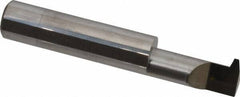 Accupro - 1" Cutting Depth, 6 Max TPI, 0.49" Diam, Acme Internal Thread, Solid Carbide, Single Point Threading Tool - Bright Finish, 3" OAL, 1/2" Shank Diam, 0.12" Projection from Edge, 29° Profile Angle - Exact Industrial Supply