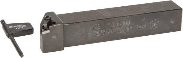 Seco - Right Hand Cut, 1" Shank Width x 1" Shank Height Indexable Threading Toolholder - 6" OAL, 10ER Insert Compatibility, CE Toolholder - Best Tool & Supply