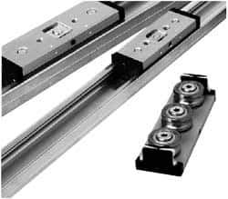 Pacific Bearing - 960mm OAL x 65mm Overall Width x 27mm Overall Height Self Lubricated Linear Guide Systems - 80mm Between Holes, 1338 Lb. Capacity - Best Tool & Supply