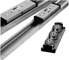 Pacific Bearing - 960mm OAL x 65mm Overall Width x 27mm Overall Height Self Lubricated Linear Guide Systems - 80mm Between Holes, 1338 Lb. Capacity - Best Tool & Supply