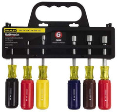 Stanley - 6 Piece 3/16 to 1/2" Nutdriver Set - Solid Shaft, Ergonomic Handle - Best Tool & Supply