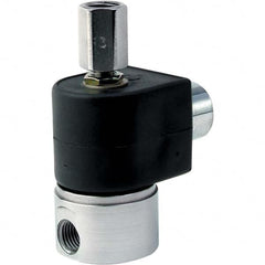 Parker - 24 VDC 1/4" NPT Port Stainless Steel Three-Way Direct Acting Solenoid Valve - Best Tool & Supply