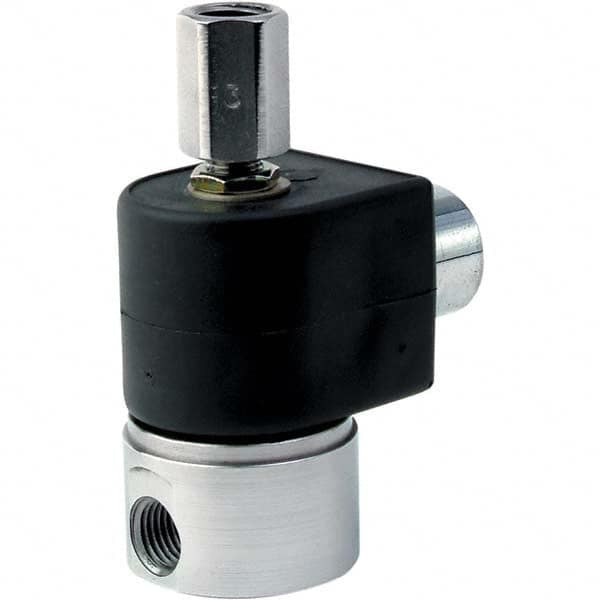 Parker - 24 VDC 1/8" NPT Port Stainless Steel Three-Way Direct Acting Solenoid Valve - Best Tool & Supply