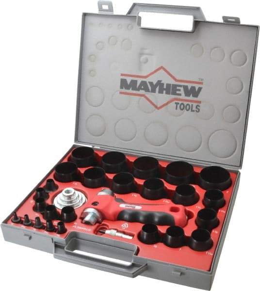 Mayhew - 28 Piece, 1/8 to 2", Hollow Punch Set - Carbon Alloy Steel, Comes in Polypropylene Case - Best Tool & Supply