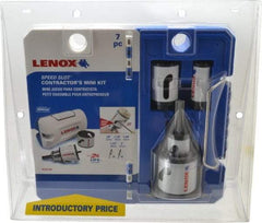 Lenox - 7 Piece, 7/8" to 2" Saw Diam, Contractor's Hole Saw Kit - Bi-Metal, Toothed Edge, Includes 5 Hole Saws - Best Tool & Supply