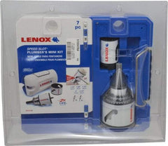 Lenox - 7 Piece, 1-1/4" to 2-1/2" Saw Diam, Plumber's Hole Saw Kit - Bi-Metal, Toothed Edge, Includes 5 Hole Saws - Best Tool & Supply