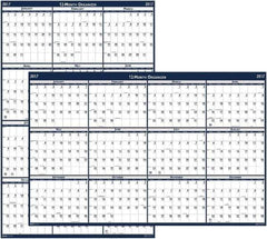 House of Doolittle - 1 Sheet, 24 x 37", Erasable Wall Calendar - Blue & Gray - Best Tool & Supply