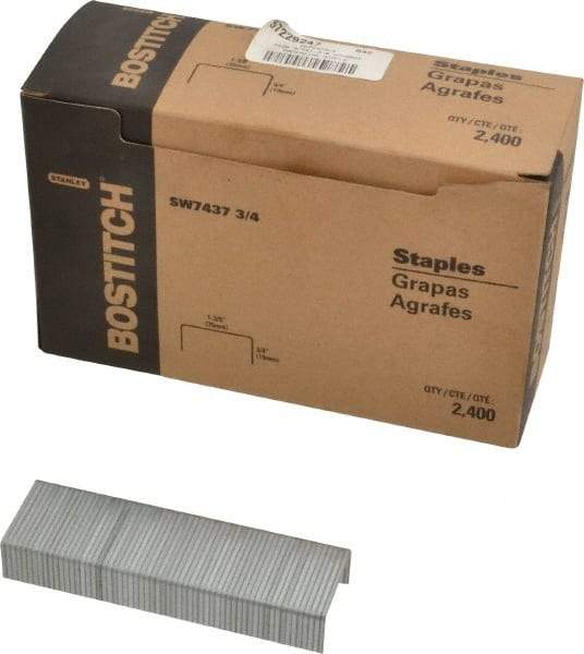 Stanley Bostitch - 1-3/8" Wide Steel Crown Staples - 3/4" Leg Length - Best Tool & Supply