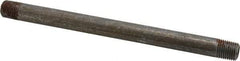 Made in USA - Schedule 80, 1/4" Diam x 7" Long Black Pipe Nipple - Threaded - Best Tool & Supply