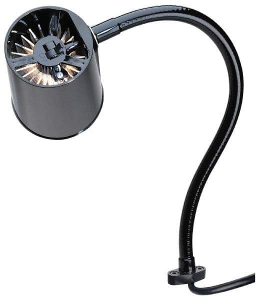 Made in USA - 24 Inch, Gooseneck, Direct Mounted, Incandescent, Black, General Purpose Task Light - 100 Watt, 120 Volt, Nonmagnifying - Best Tool & Supply