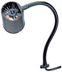 Made in USA - 18 Inch, Gooseneck, Direct Mounted, Incandescent, Black, General Purpose Task Light - 100 Watt, 120 Volt, Nonmagnifying - Best Tool & Supply