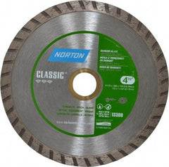 Norton - 4-1/2" Diam, 5/8 & 7/8" Arbor Hole Diam, Wet & Dry Cut Saw Blade - Diamond-Tipped, Standard Round Arbor - Best Tool & Supply