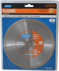 Norton - 7" Diam, 5/8" Arbor Hole Diam, Wet & Dry Cut Saw Blade - Diamond-Tipped, Standard Round Arbor - Best Tool & Supply