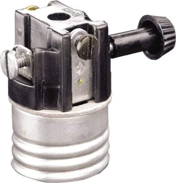 Leviton - 3 Pin, 250 VAC, 250 Watt, Medium Base, Removable Turn Knob Lamp Holder - Incandescent, Screw Mounted - Best Tool & Supply