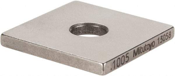 Mitutoyo - 0.1005" Square Steel Gage Block - Accuracy Grade 0, Includes Certificate of Inspection - Best Tool & Supply