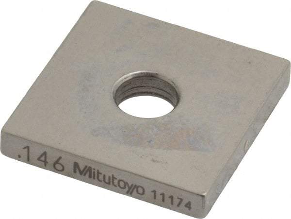 Mitutoyo - 0.146" Square Steel Gage Block - Accuracy Grade 0, Includes Certificate of Inspection - Best Tool & Supply