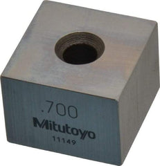 Mitutoyo - 0.7" Square Steel Gage Block - Accuracy Grade 0, Includes Certificate of Inspection - Best Tool & Supply