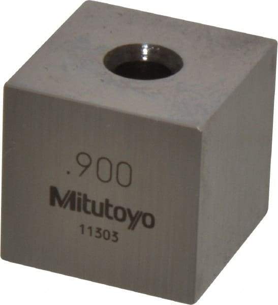 Mitutoyo - 0.9" Square Steel Gage Block - Accuracy Grade 0, Includes Certificate of Inspection - Best Tool & Supply