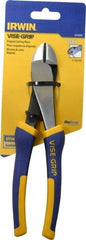 Irwin - 8" OAL, Diagonal Cutter - 7/8" Jaw Length x 1-1/8" Jaw Width, Oval Head, ProTouch Handle - Best Tool & Supply