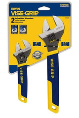 Irwin - 2 Piece, Adjustable Wrench Set - Inch System of Measurement, Chrome Vanadium Finish, Comes in Display Card - Best Tool & Supply