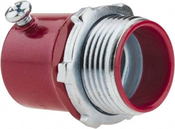 Thomas & Betts - 1" Trade, Steel Set Screw Straight EMT Conduit Connector - Insulated - Best Tool & Supply