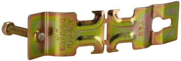 Thomas & Betts - 3/4" Pipe, 14 Gauge" Pipe or Conduit Clamp - Gold Galvanized, 600 Lb Capacity, All Conduit - Best Tool & Supply