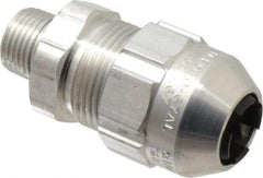 Thomas & Betts - 0.54 to 0.67" Cable Capacity, Class 1, Gas & Vapor Environments, Straight Strain Relief Cord Grip - 1/2 NPT Thread, Aluminum - Best Tool & Supply