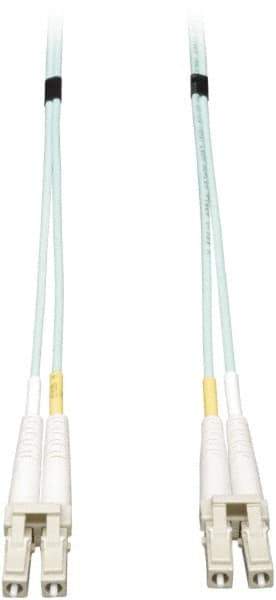 Tripp-Lite - 100' Long, LC/LC Head, Multimode Fiber Optic Cable - Aqua, Use with LAN - Best Tool & Supply