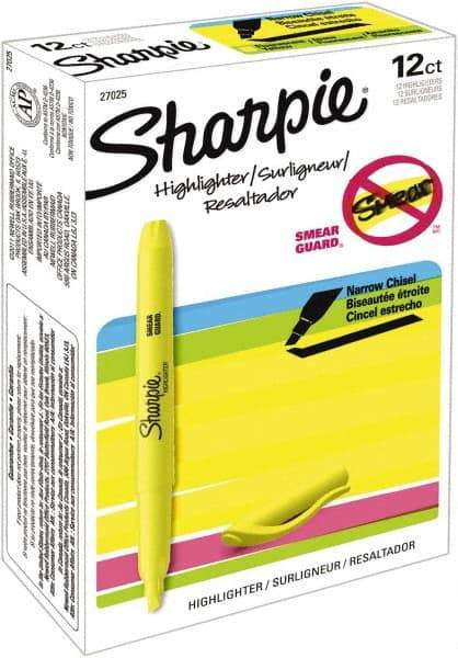 Sharpie - Fluorescent Yellow Highlighter - Chisel Tip, AP Nontoxic Ink - Best Tool & Supply