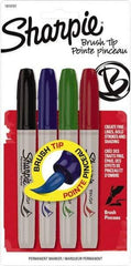 Sharpie - Black, Blue, Green, Red Permanent Marker - Brush Tip, AP Nontoxic Ink - Best Tool & Supply