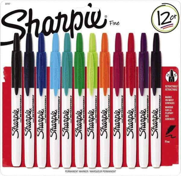 Sharpie - Assorted Colors, Permanent Marker - Retractable Fine Tip, AP Nontoxic Ink - Best Tool & Supply