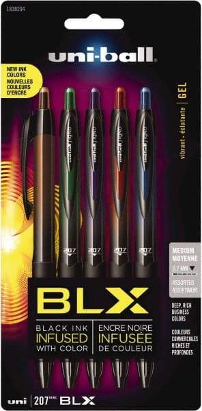 Uni-Ball - 0.7mm Retractable Pen - Blue & Black, Brown & Black, Green & Black, Purple & Black, Red & Black - Best Tool & Supply