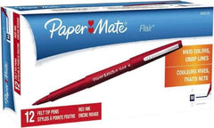 Paper Mate - Medium Porous Point Pen - Red - Best Tool & Supply