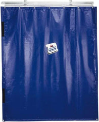 TMI, LLC - 24' Door Width x 8' Door Height PVC Solid Industrial Curtain Kit - Blue - Best Tool & Supply