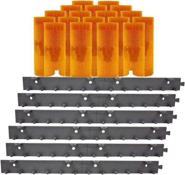 Aleco - 12' Door Width x 12' Door Height PVC AmberTech Anti-Insect Strip Door Kit - Amber - Best Tool & Supply