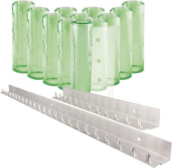 Aleco - 6' Door Width x 8' Door Height PVC Clear Smooth Antistatic Strip Door Kit - Light Green Tint - Best Tool & Supply