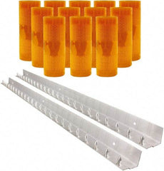 Aleco - 8' Door Width x 8' Door Height PVC AmberTech Anti-Insect Strip Door Kit - Amber - Best Tool & Supply