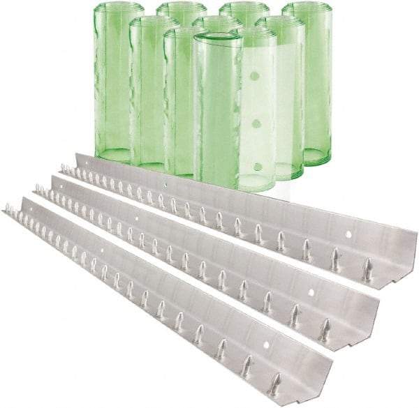 Aleco - 7' Door Width x 10' Door Height PVC Clear Smooth Antistatic Strip Door Kit - Light Green Tint - Best Tool & Supply