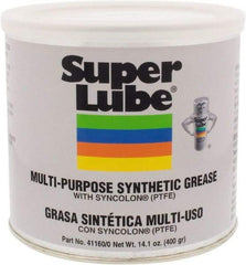 Synco Chemical - 14.1 oz Canister Synthetic Lubricant w/PTFE General Purpose Grease - Translucent White, Food Grade, 450°F Max Temp, NLGIG 0, - Best Tool & Supply