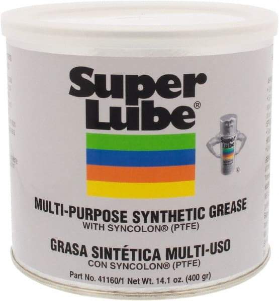 Synco Chemical - 14.1 oz Canister Synthetic Lubricant w/PTFE General Purpose Grease - Translucent White, Food Grade, 450°F Max Temp, NLGIG 1, - Best Tool & Supply