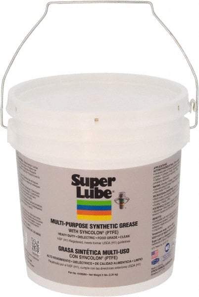 Synco Chemical - 5 Lb Pail Synthetic Lubricant w/PTFE General Purpose Grease - Translucent White, Food Grade, 450°F Max Temp, NLGIG 00, - Best Tool & Supply