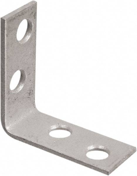 National Mfg. - 1-1/2" Long x 5/8" Wide, Galvanized Steel, Corner Brace - Galvanized - Best Tool & Supply