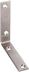 National Mfg. - 4" Long x 7/8" Wide, Stainless Steel, Corner Brace - Stainless Steel Coated - Best Tool & Supply